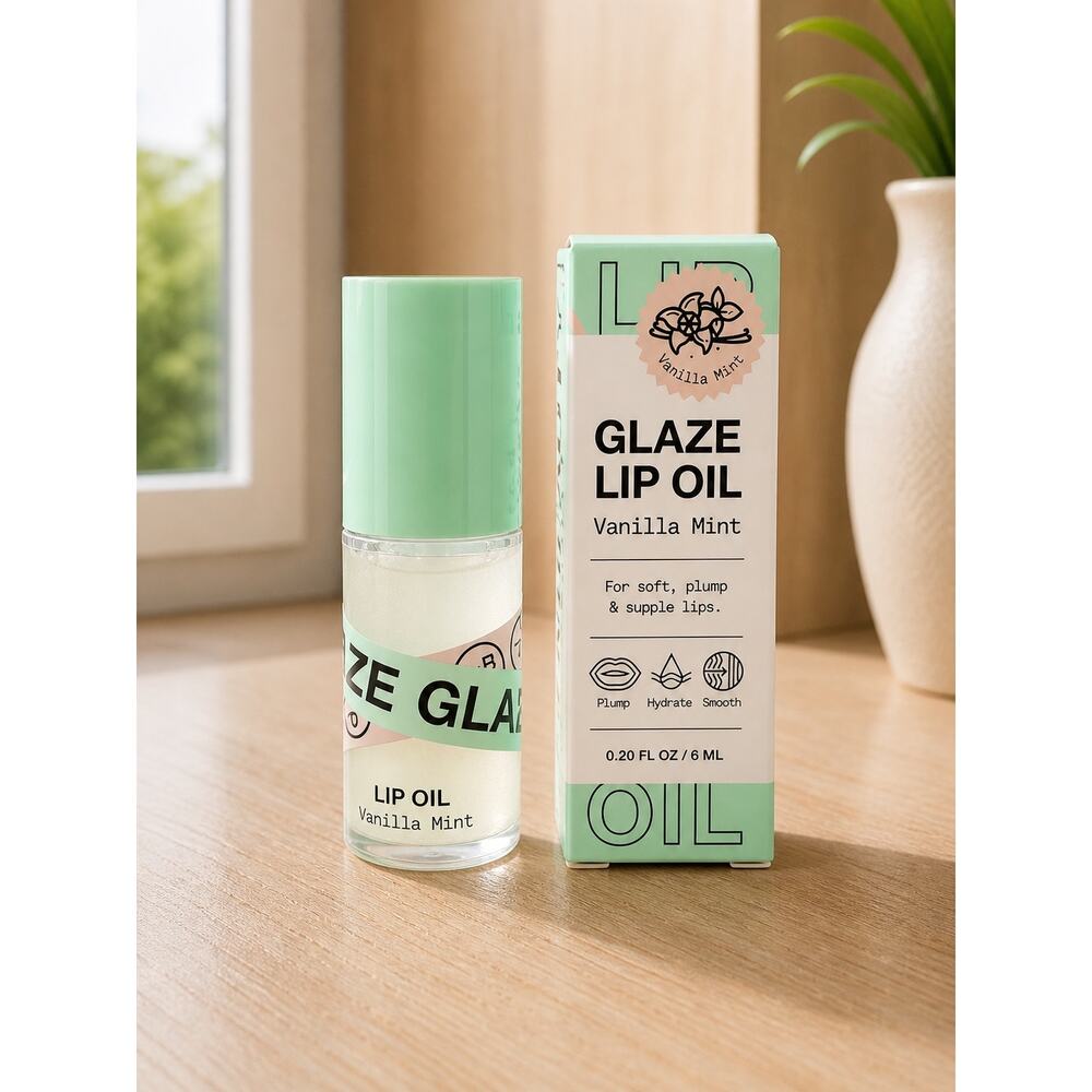 $22 New INNBEAUTY Glaze Lip Oil Vanilla Mint Hydrating Plumping Gloss